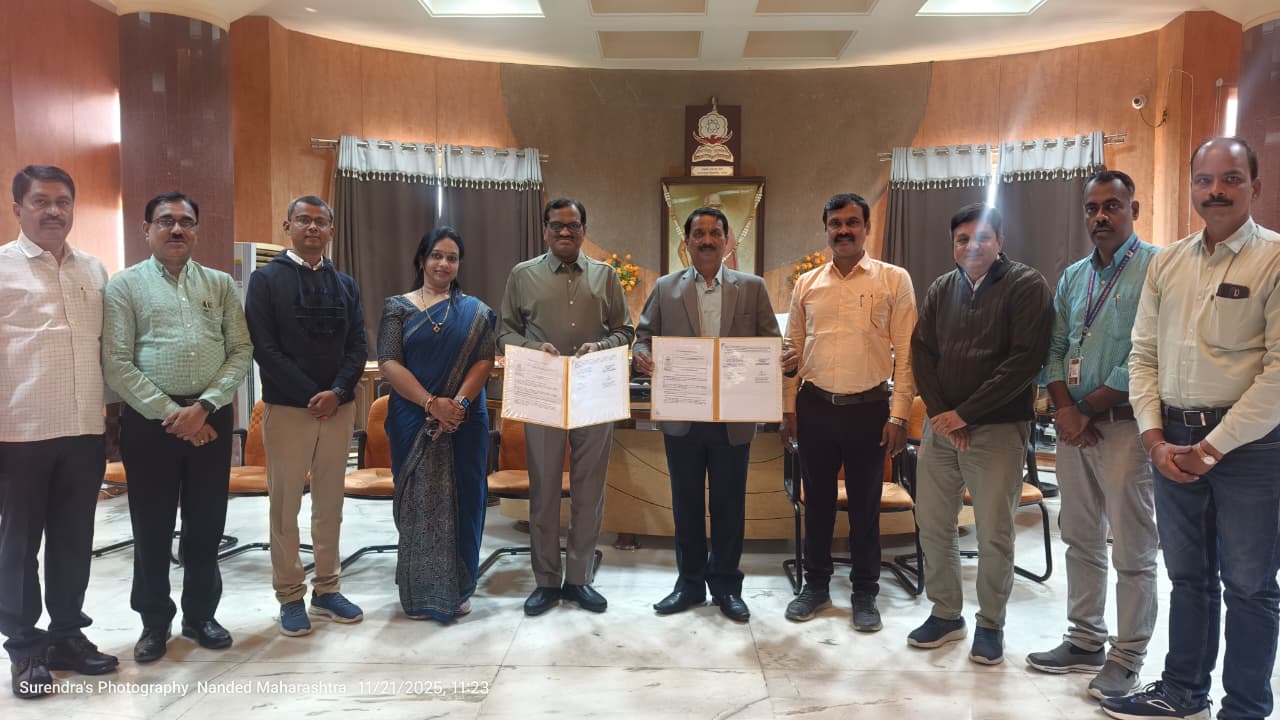 शिक्षण व आरोग्य क्षेत्र एकत्र येणार; ‘स्वारातीम विद्यापीठ व डॉ. शंकरराव चव्हाण वैद्यकीय महाविद्यालय यांच्यात ऐतिहासिक करार