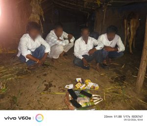 कहाळा शेतशिवार आणि गाडीपूरा येथे जुगार अड्ड्यांवर छापे: नांदेड पोलिसांची धडक मोहीम
