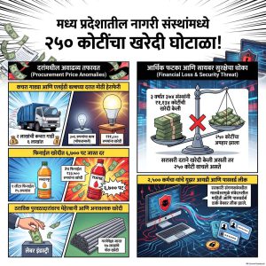 झोप उडवणारा महाघोटाळा! भाजपशासित मध्य प्रदेशात २५० कोटींची लूट उघड; सरकारी अधिकाऱ्यांचा कचरा गाडी ते बल्ब दरोडा!