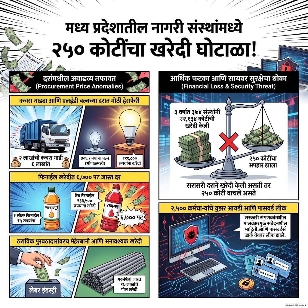 झोप उडवणारा महाघोटाळा! भाजपशासित मध्य प्रदेशात २५० कोटींची लूट उघड; सरकारी अधिकाऱ्यांचा कचरा गाडी ते बल्ब दरोडा!